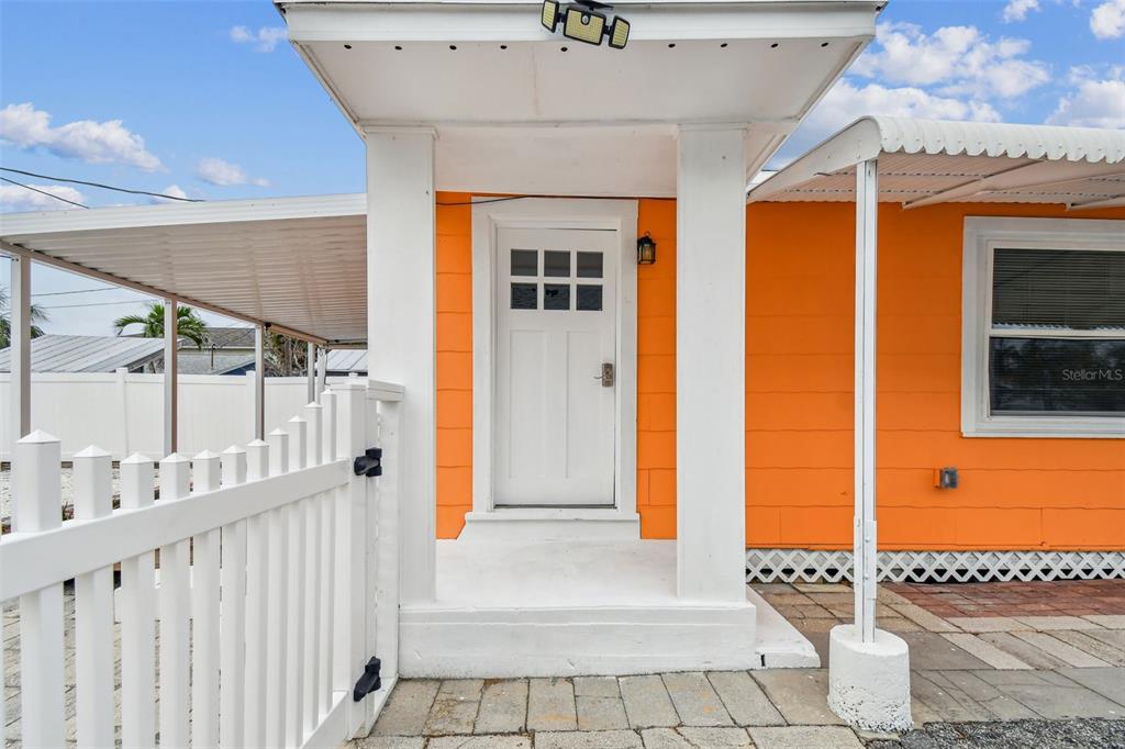 a view of a entryway door front of house