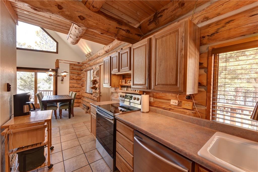 2206 Campfire Road Hartsel, CO 80449 - Photo 13 of 35 a kitchen with stainless steel appliances a sink window and cabinets