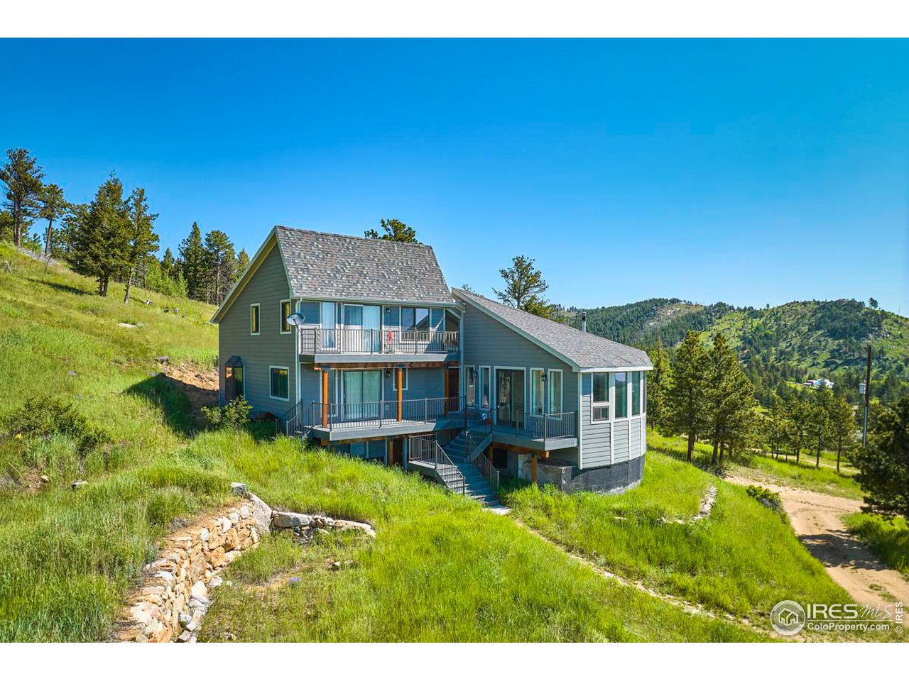 430 Dixon Road Boulder, CO 80302 - Photo 2 of 5 a aerial view of a house with swimming pool garden and patio