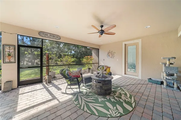 a outdoor space with furniture