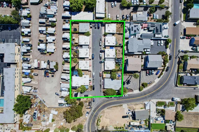 an aerial view of multiple house