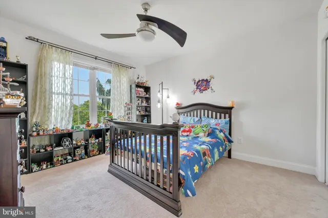 a view of a hallway with windows