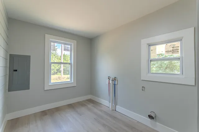 an empty room with a window