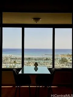a view of an ocean from a balcony