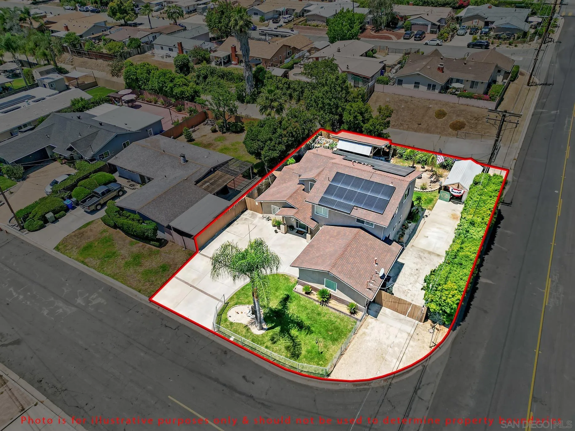 14228 Frame Road Poway, CA 92064 - Photo 47 of 49 an aerial view of a house with a garden and lake view