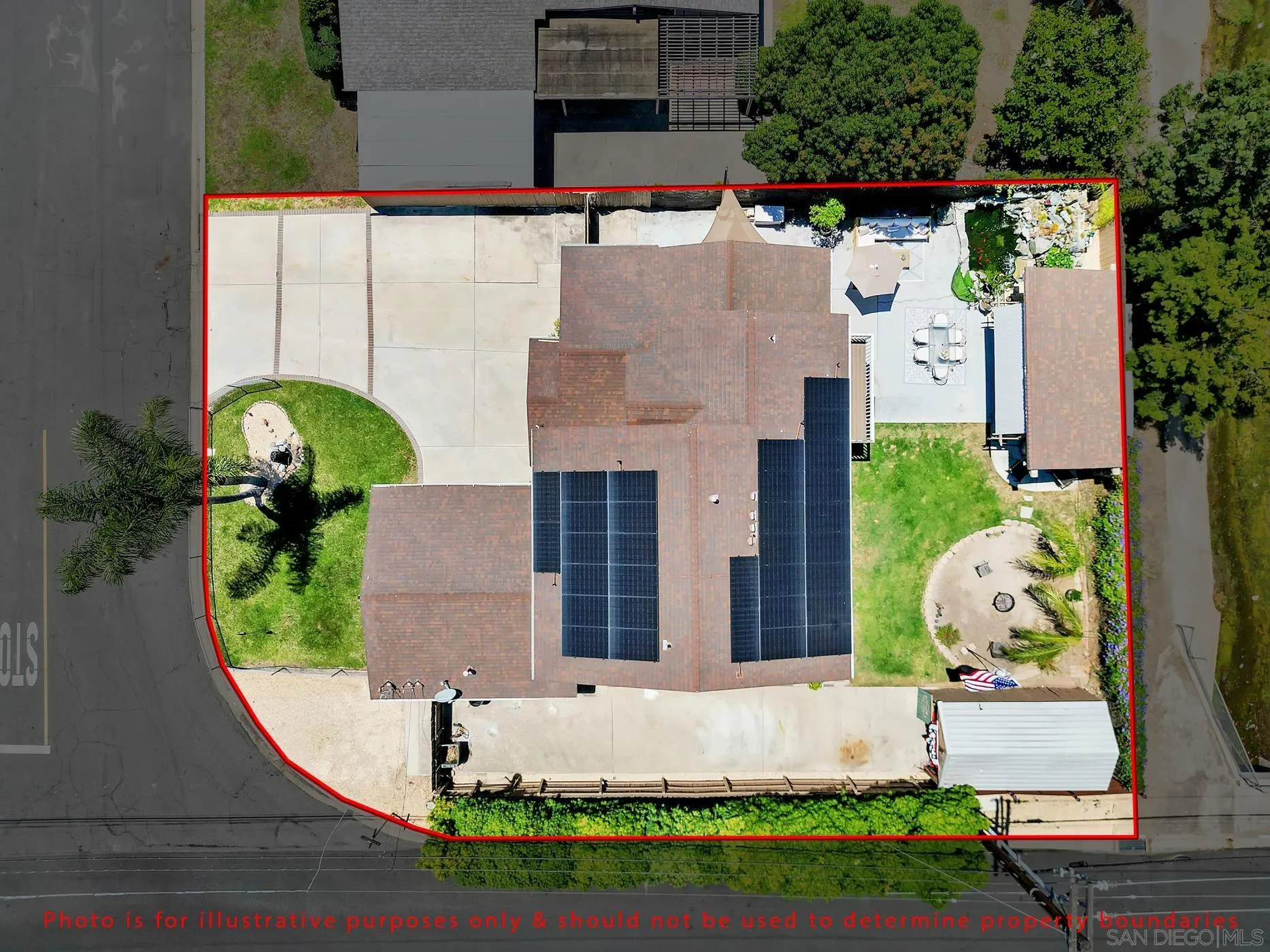 14228 Frame Road Poway, CA 92064 - Photo 48 of 49 an aerial view of a house with garden space and car parked