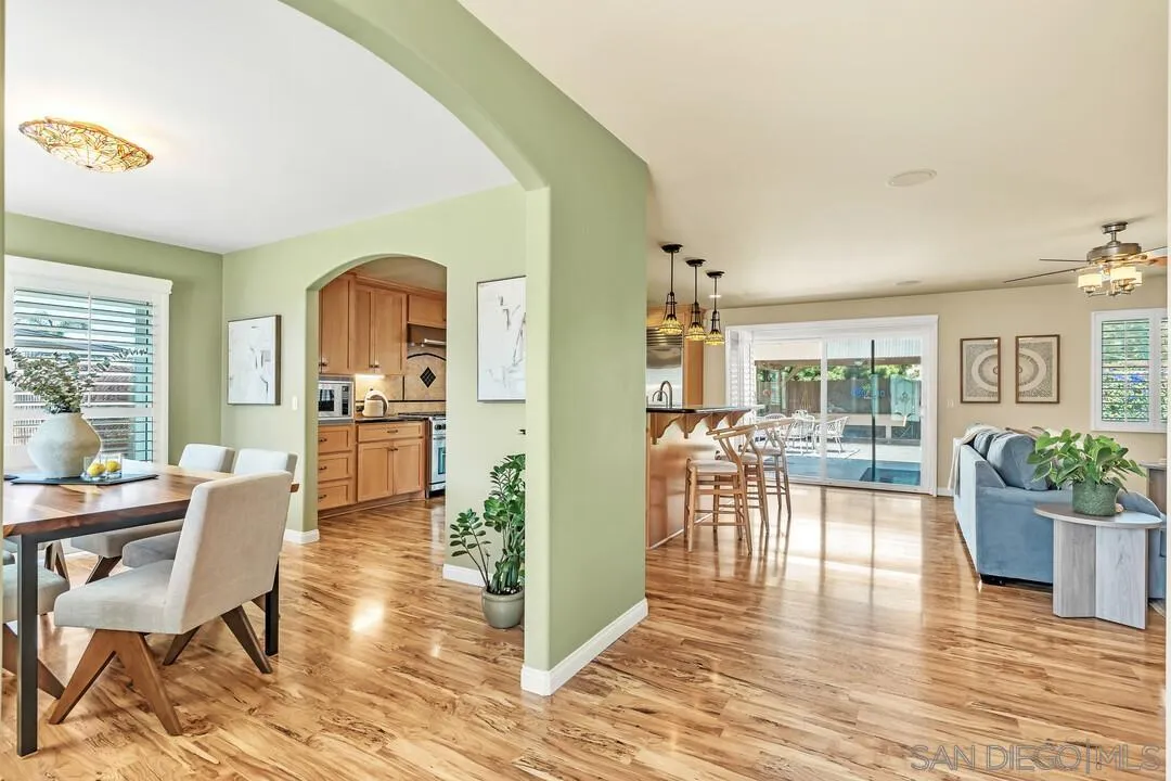 14228 Frame Road Poway, CA 92064 - Photo 6 of 49 a view of a dining room with furniture window and wooden floor