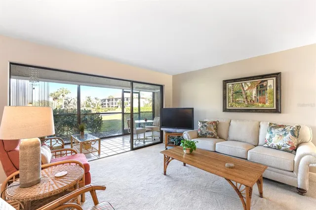 a view of a bedroom from a balcony