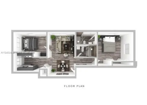 a view of a living room and kitchen