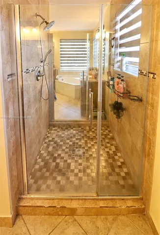 a bathroom with a shower