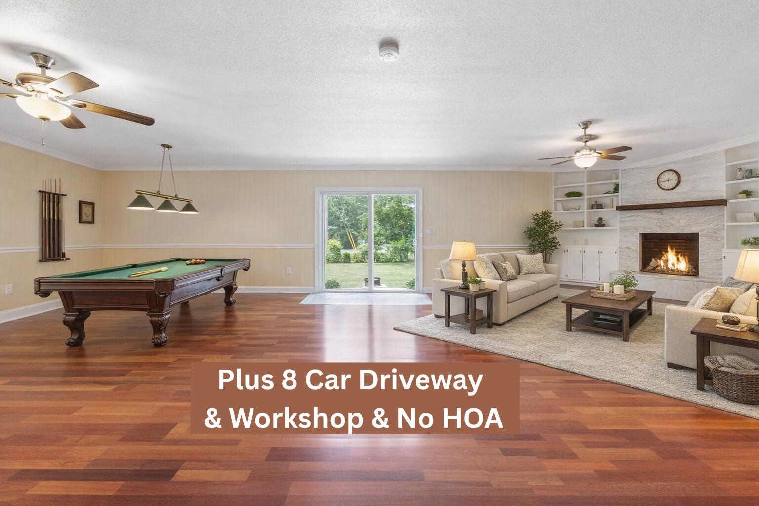 Plus 8 car drive way and Workshop (1)