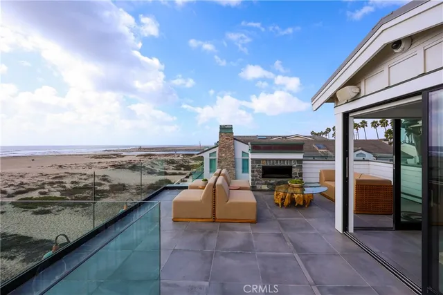 a view of a terrace with furniture