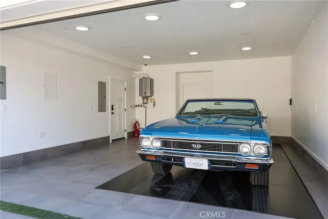 a room with pool table and a rug