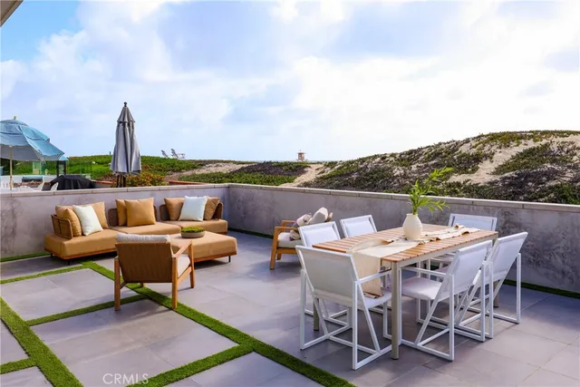 a terrace view with sitting space