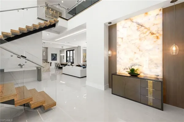 a living room with furniture