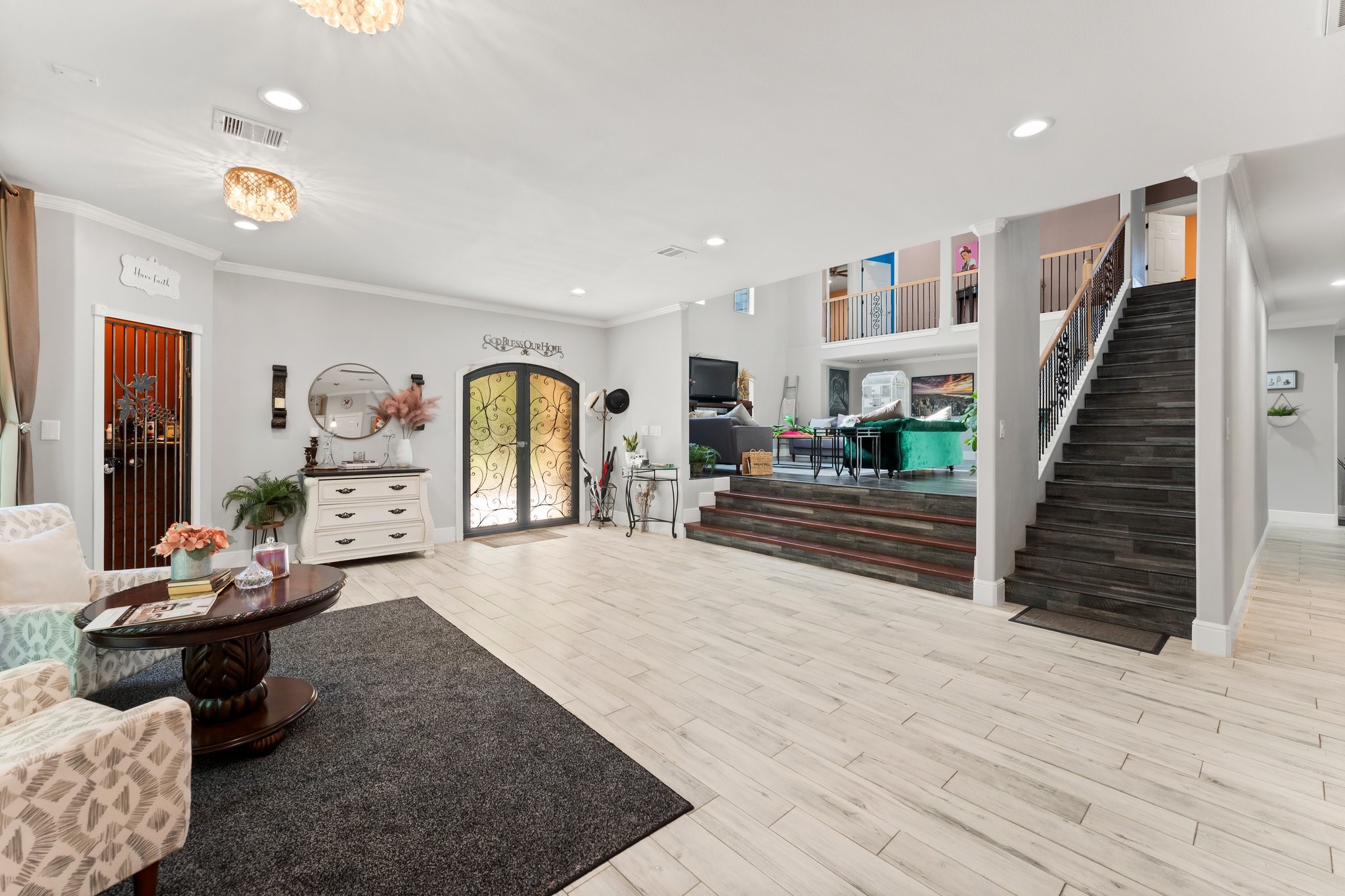 11053 Heritage Ranch Road Conroe, TX 77303 - Photo 8 of 42 a living room with furniture and wooden floor