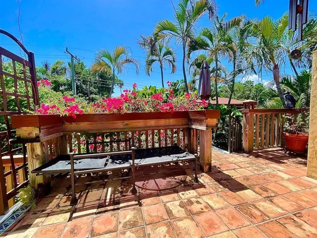 a view of outdoor space with garden