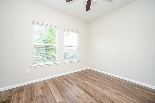 an empty room with a window