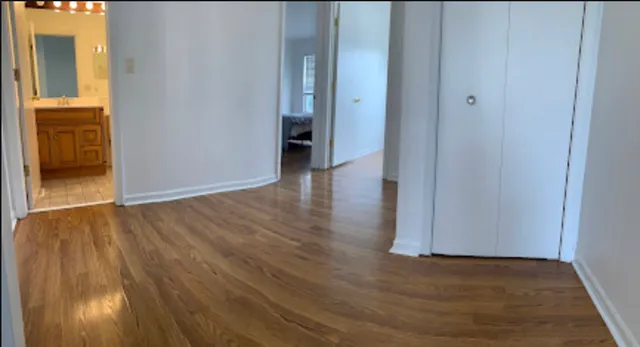 a view of a room with empty racks