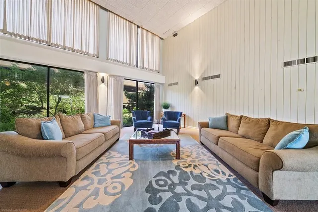 front view of a building with a yard