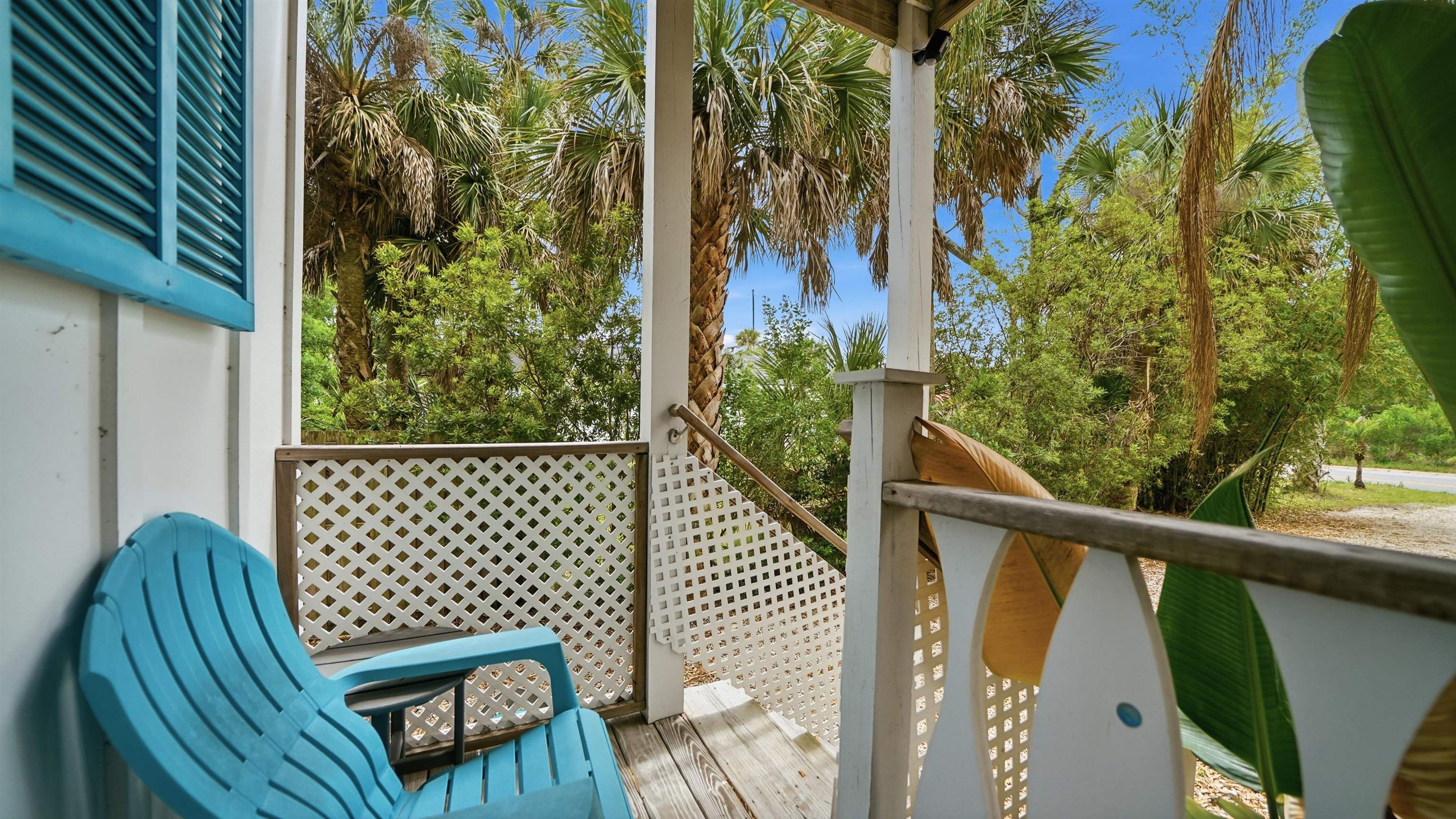 251 Riberia Street St. Augustine, FL 32084 - Photo 71 of 94 a view of a balcony with wooden floor and fence