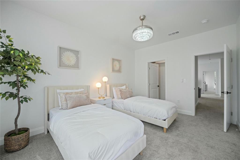 6230 Dewitt Street Sachse, TX 75048 - Photo 15 of 21 Living area featuring attic access, carpet flooring, and recessed lighting