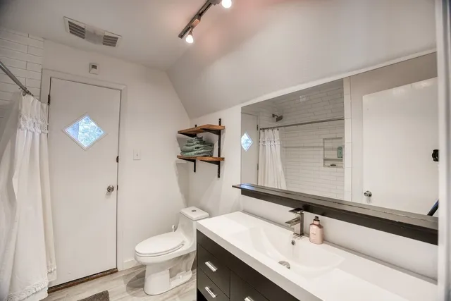 a bathroom with a shower