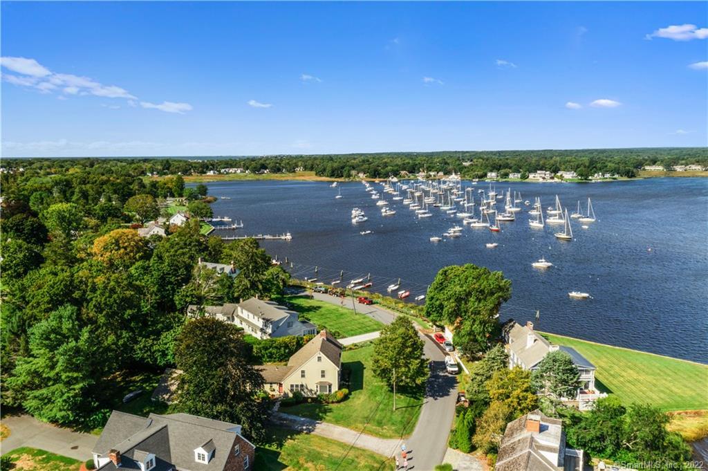 Ariel view of 138 North Cove Rd., and the mooring field.