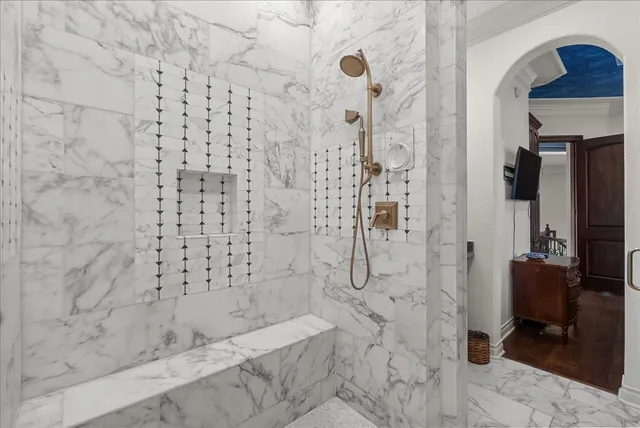 a bathroom with a shower