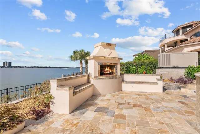 a view of a terrace with chairs