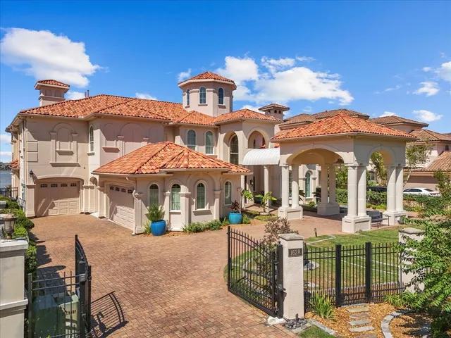 a front view of a building with street view