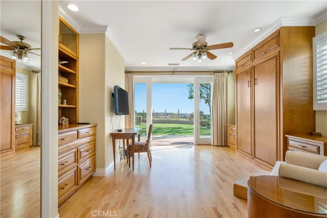 a workspace with furniture