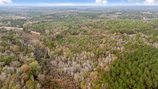an aerial view of house with yard and mountain view in back