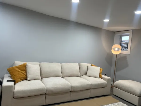 a living room with a couch