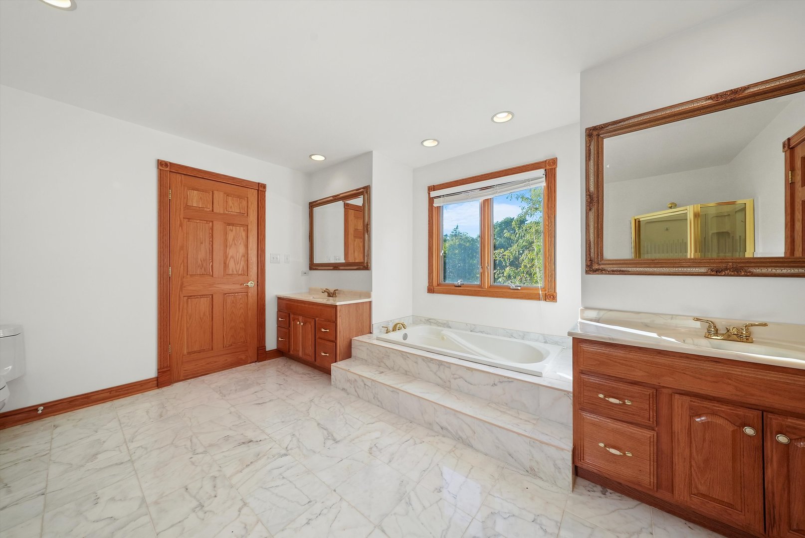 13220 Fox Lane Lemont, IL 60439 - Photo 23 of 43 a spacious bathroom with a tub sink and mirror