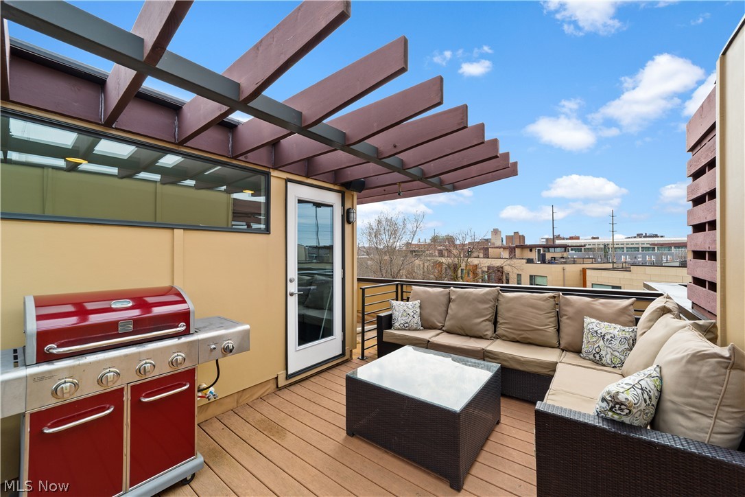 1868 Coltman Road Cleveland, OH 44106 - Photo 4 of 40 Rooftop deck featuring an outdoor hangout area and a pergola