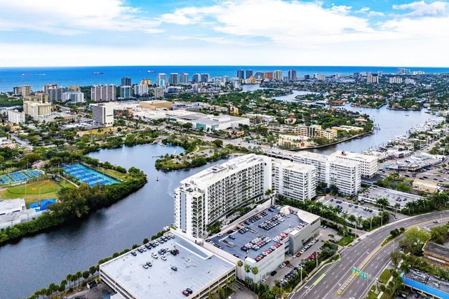 a view of a city with tall buildings