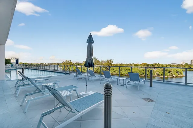 a view of a terrace with furniture