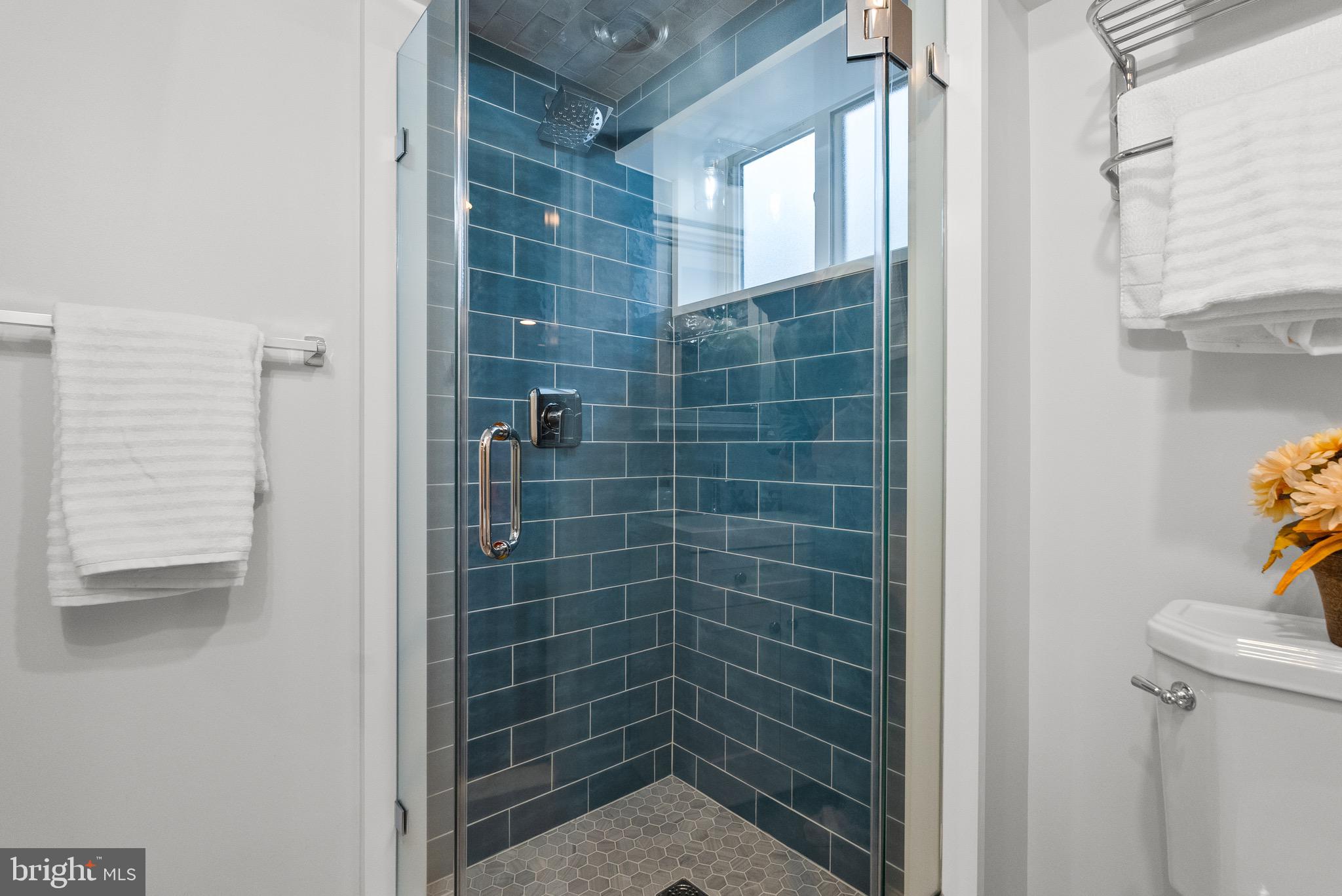 7911 Bainbridge Road Alexandria, VA 22308 - Photo 41 of 50 Sleek custom glass shower