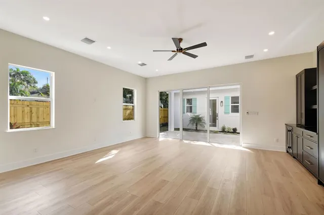 an empty room with windows