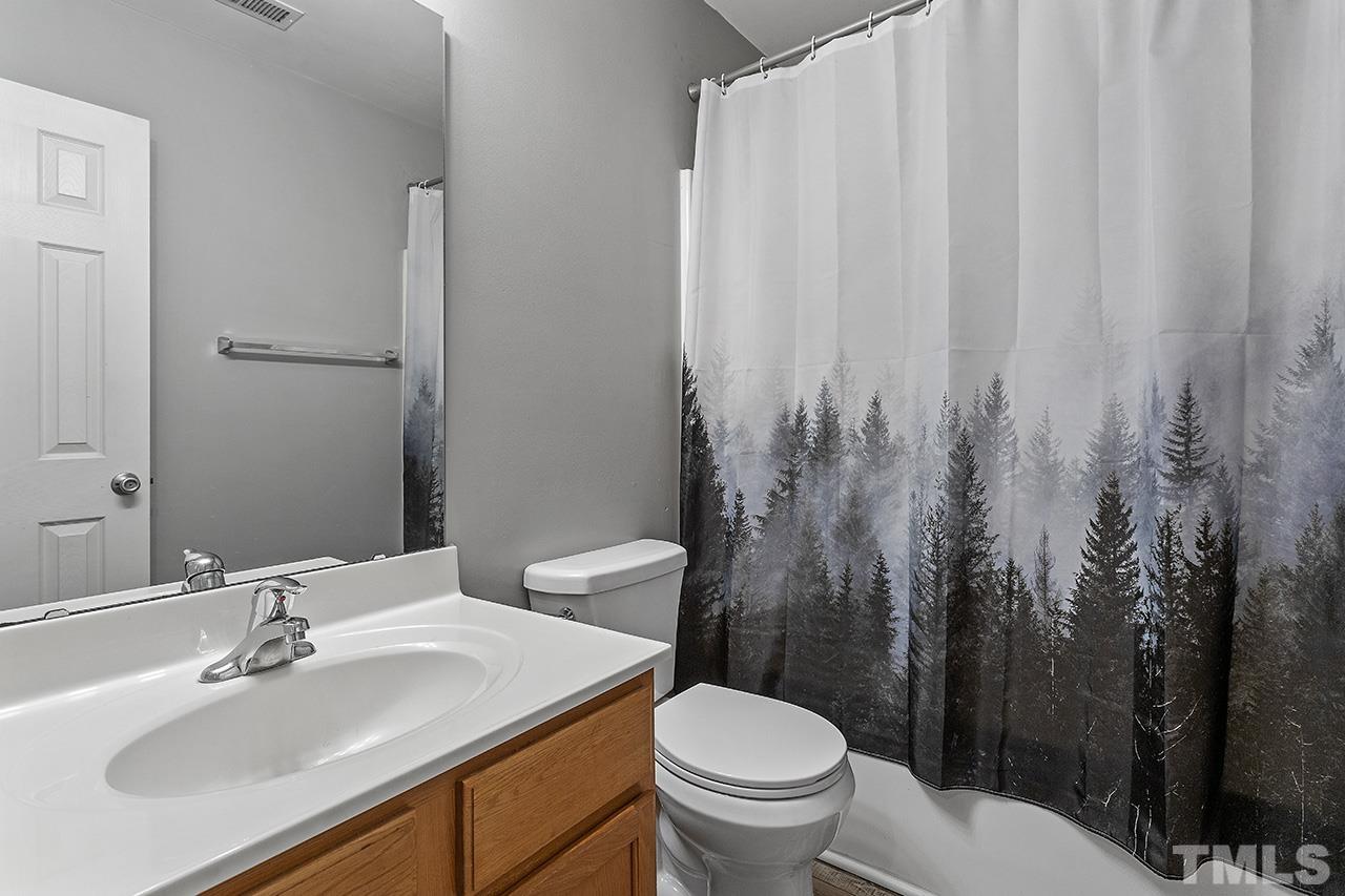 4236 Dalcross Road Raleigh, NC 27610 - Photo 12 of 14 a bathroom with a toilet a sink and a mirror