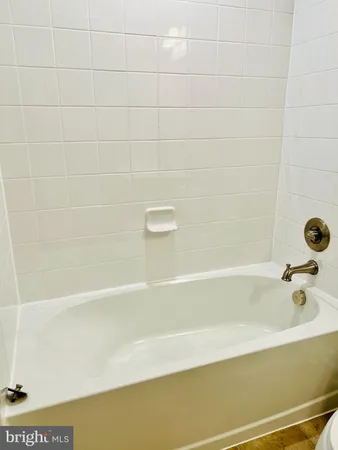 a bathroom with a toilet and a bathtub