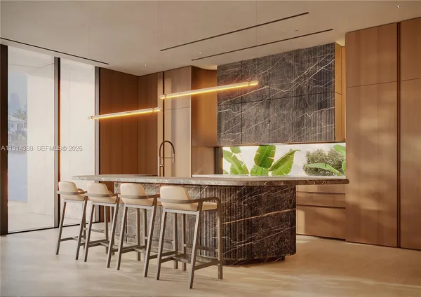 a room with table and chairs