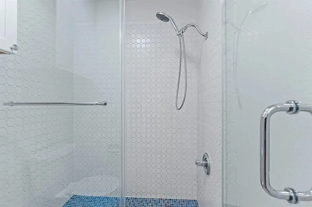 a bathroom with a shower