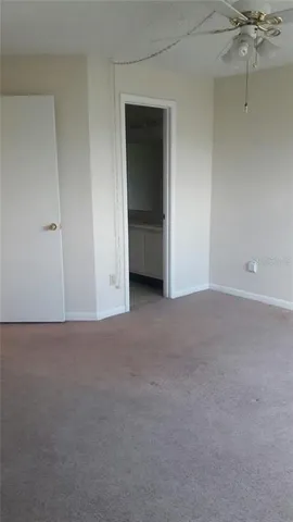 a view of a room that has a window