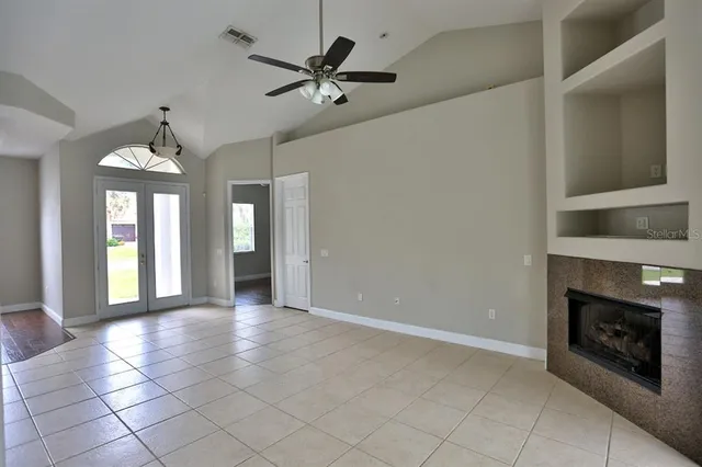 a view of a livingroom with a fireplace