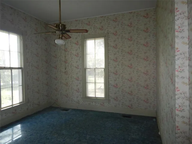 an empty room with a window