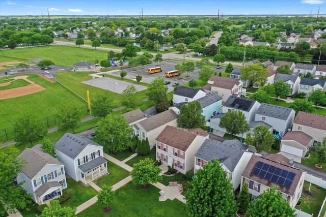 an aerial view of multiple house
