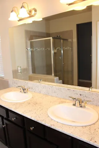 a view of a room with a large window