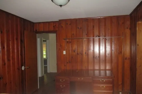 a view of wooden door